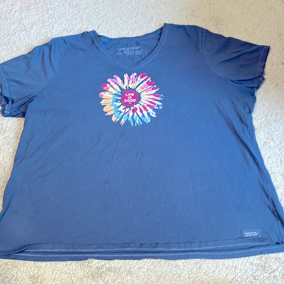 Life is Good Crusher Lite Tee Tie Dye Daisy 3X - Picture 1 of 6